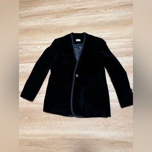 Women’s Elegant Black Velvet Quilt Blazer